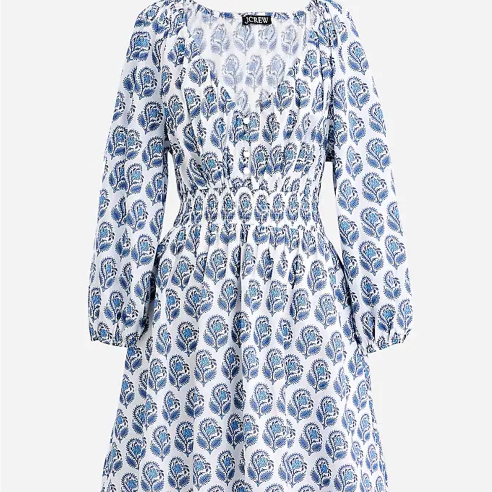 JCrew mini dress block print blue size XL